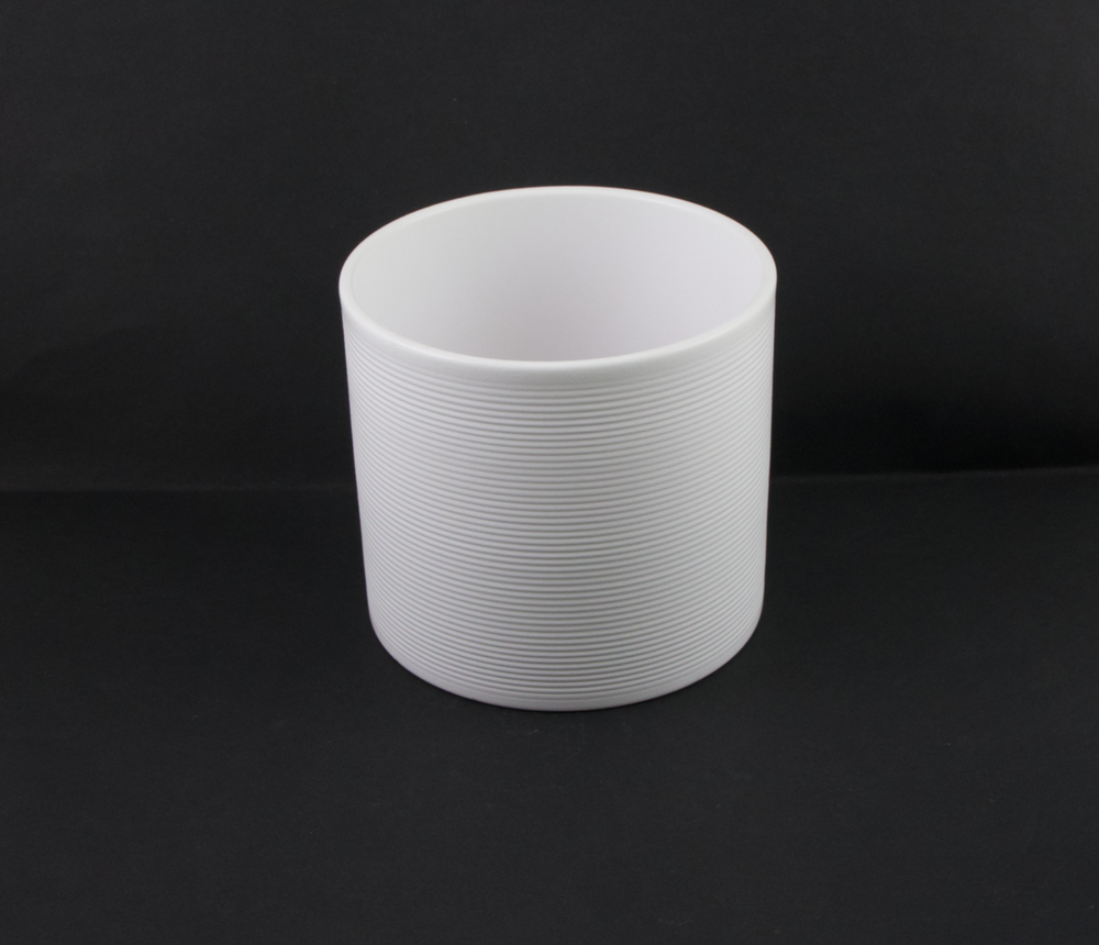 Scheurich Germany Small White Ribbed Ceramic Planter 828-14