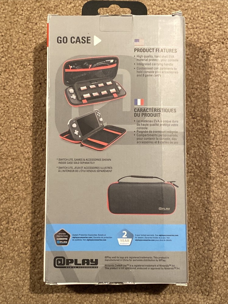 Switch Lite Go Case Play Gaming Accessories Hard Shell Carrying Case NIB