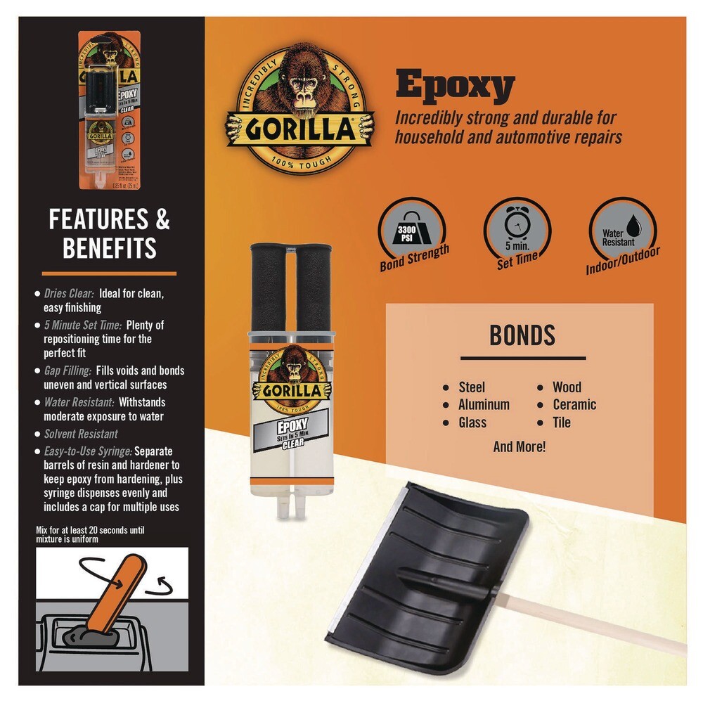 Gorilla Glue 4200101 0.85 oz. Epoxy - Dries Clear New