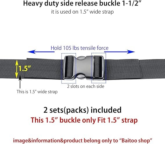 Side Release Buckles Heavy Duty Plastic Buckle Snap Clips Clasps Backpack Buckle