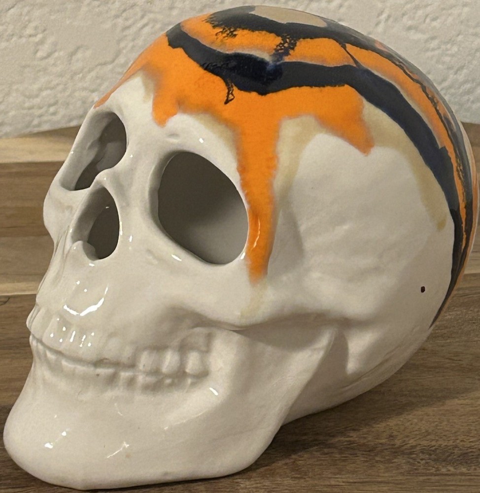 Drip Glazed Ceramic Skull (5.5” x 4.5” x 3.5”) 8 oz #8