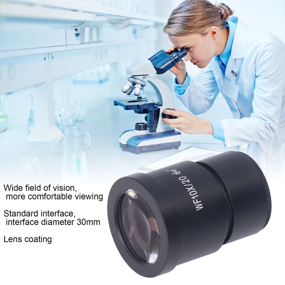 Microscope Lens WF10X/20 Lab Stereo Microscope Lens 30mm Interface Eyepiece