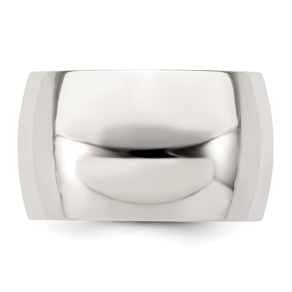 Sterling Silver 12mm Half Round Size 8 Band Ring
