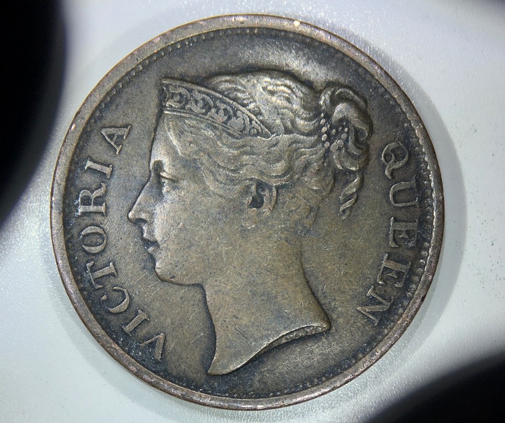 STRAITS SETTLEMENTS: 1845 1/2 Cent —————— BEAUTIFUL PROBLEM FREE PIECE