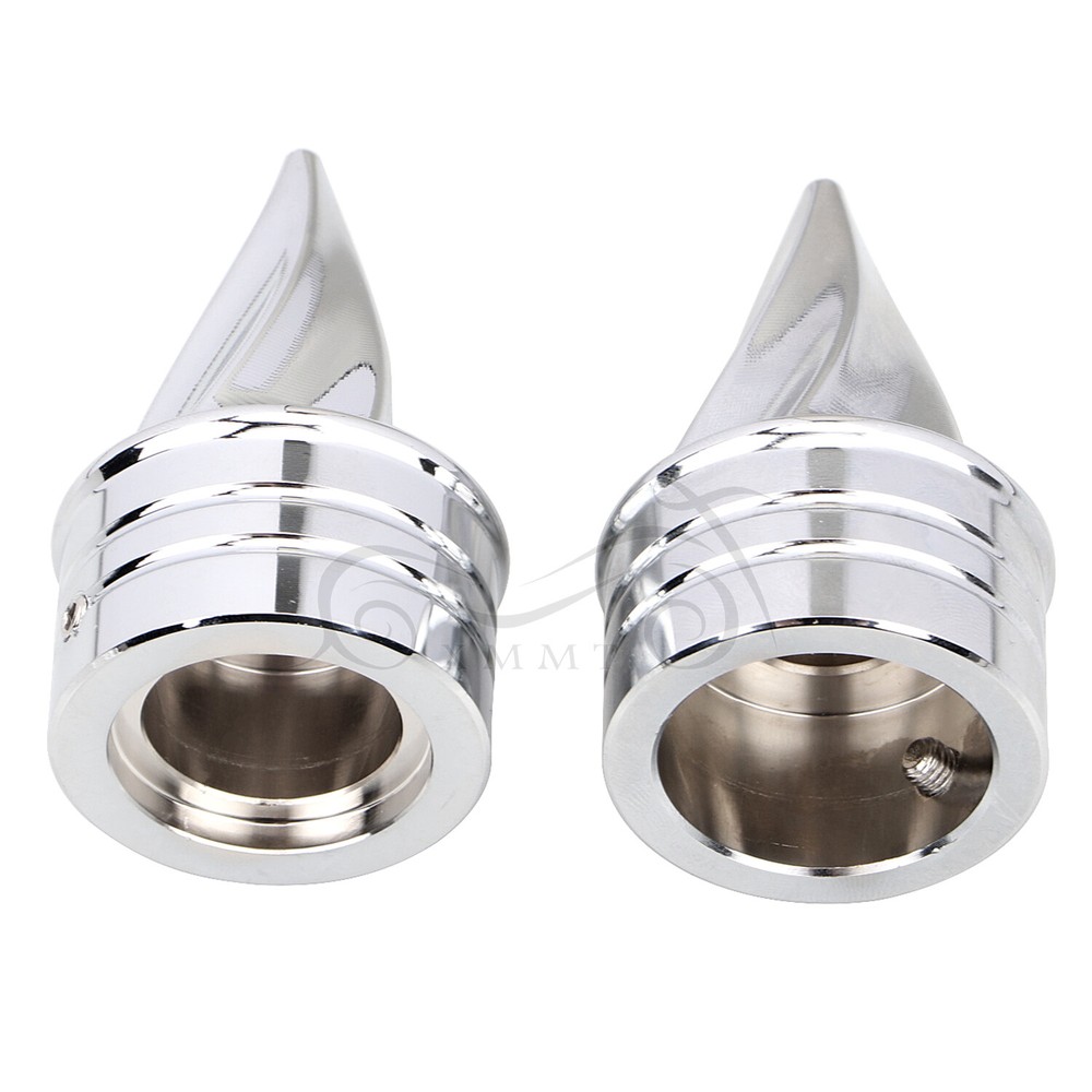 Spike Front Axle Nut Covers Cap Chrome For Harley Electra Glide FLHT Road King