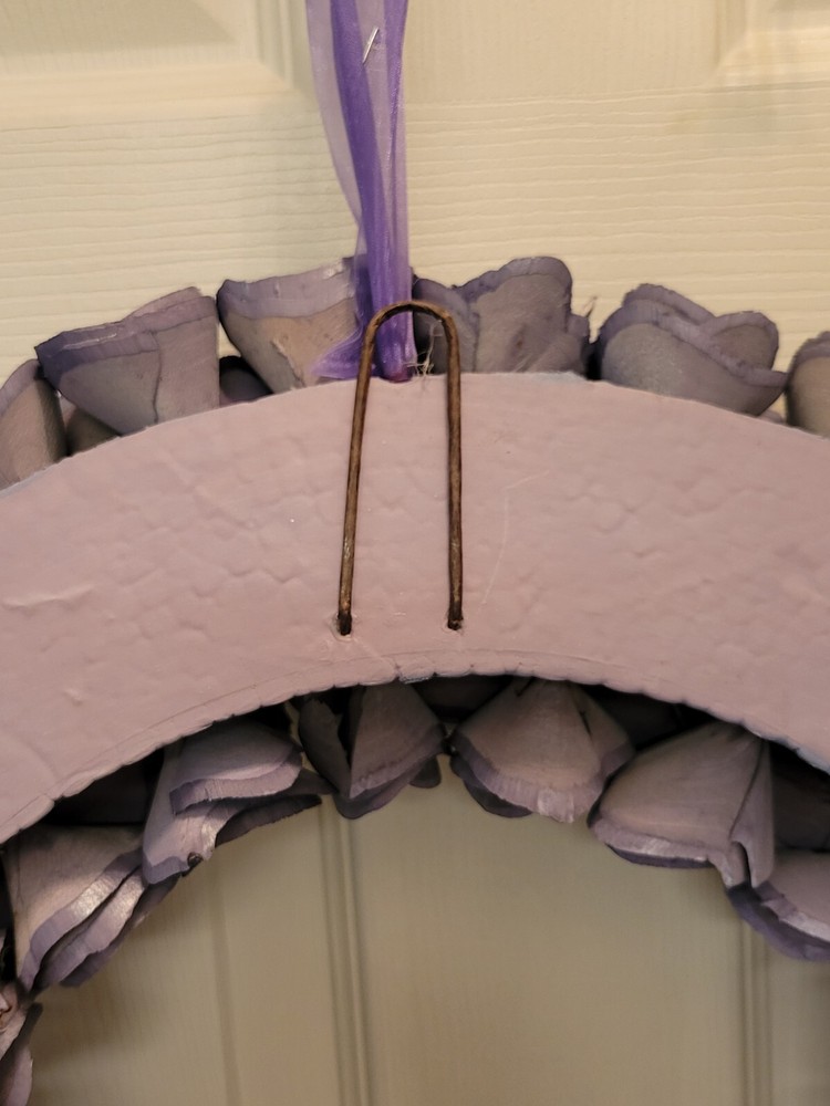 Beautiful Crafted Wreath 18" Purple Rosettes