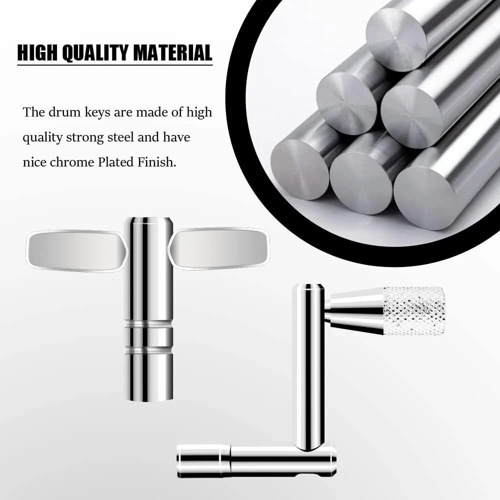 Drum Keys 3 Pack Universal Drum Tuning Key with Continuous Motion Speed Key.