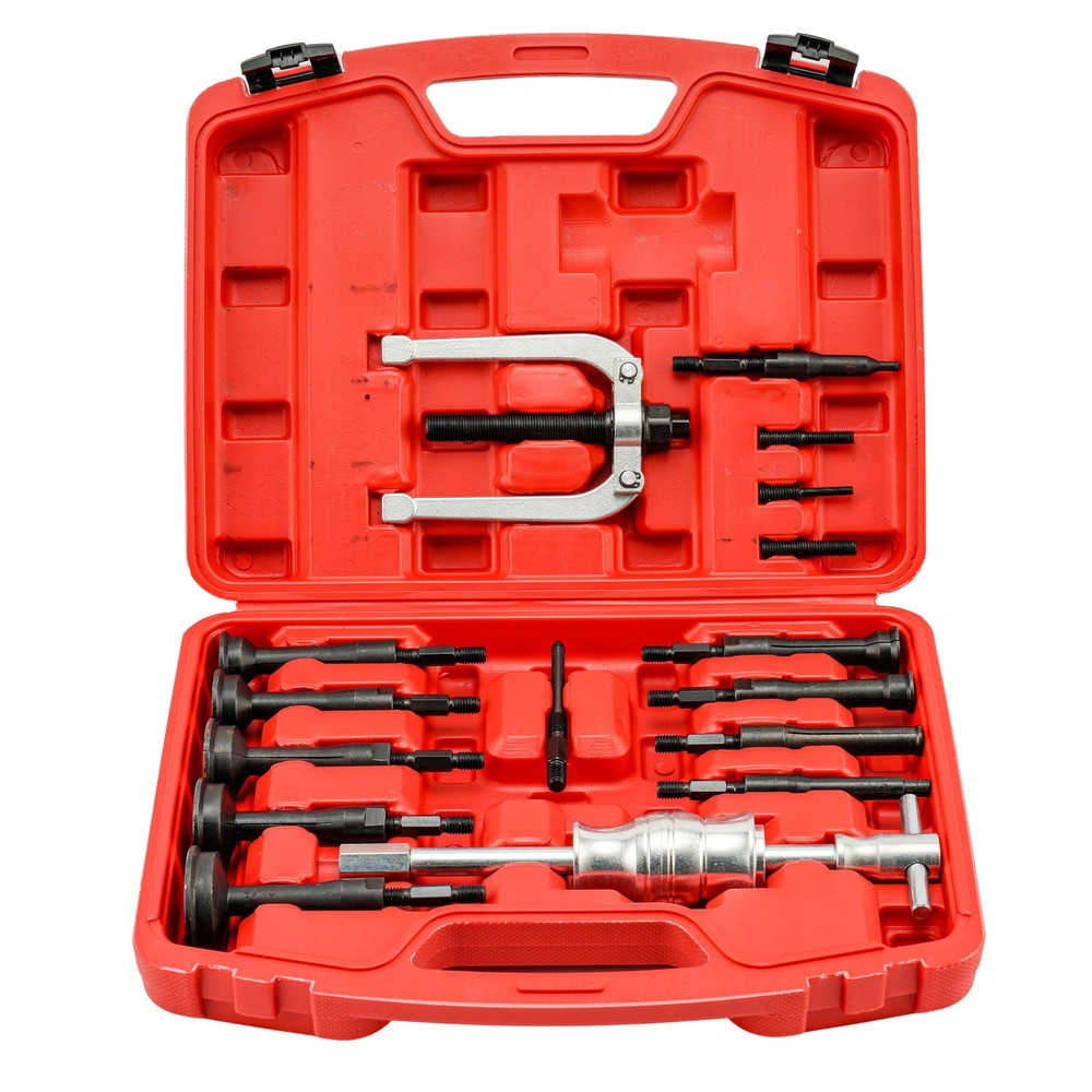 16pc Inner Bearing Blind Hole Remover Extractor Puller Set Pilot w/ Slide Hammer