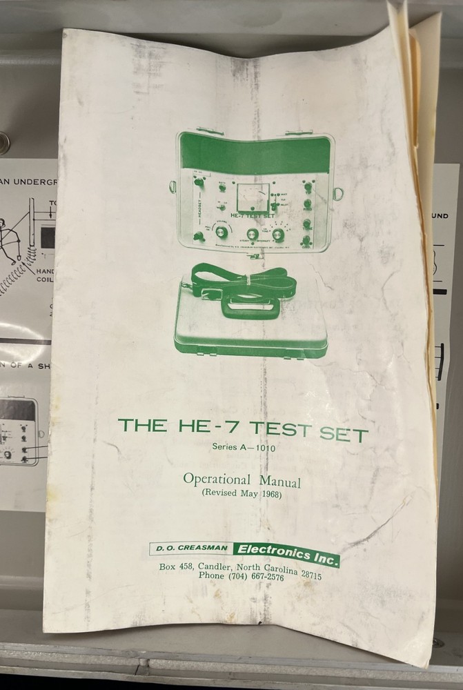 D. O. GREASMAN ELECTRONICS HE7 TEST SET LOCATOR FOR UNDERGROUND CABLES