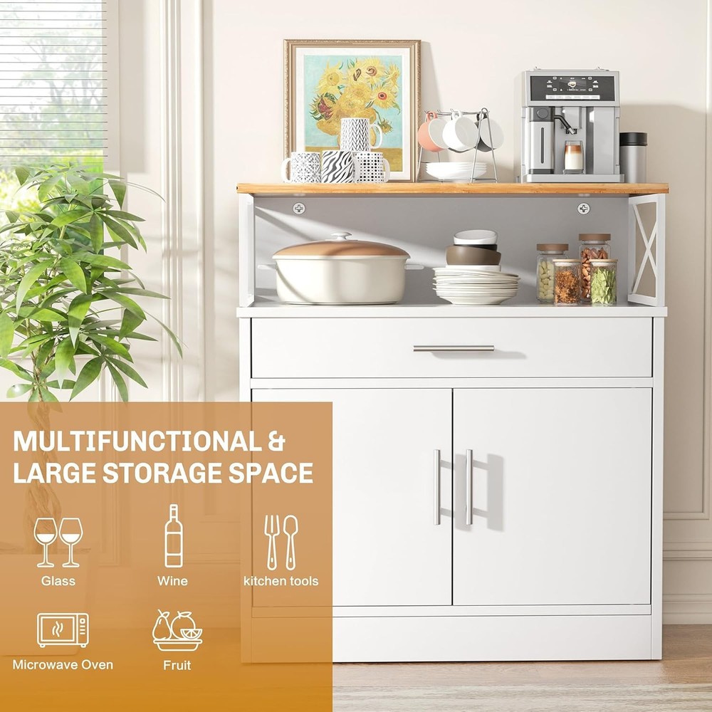 Kitchen Buffet Cabinet Storage W/ Adjustable Shelf Modern Kitchen