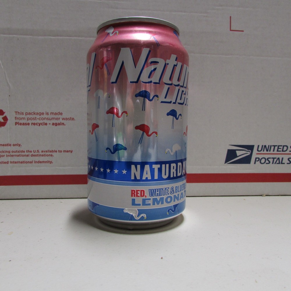 NATURAL LIGHT NATURDAYS empty 12oz beer can RED WHITE BLUEBERRY