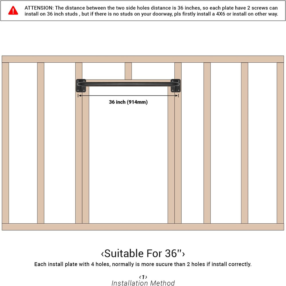 Wall Mounted Doorway Pull up Bar, Heavy Duty Strength Training Pull-Up Bars for