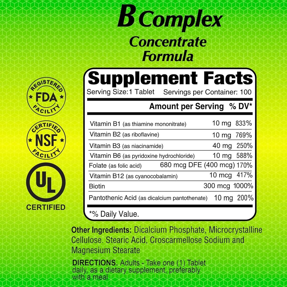 ALFA VITAMINS B Complex Formula - Daily Nutritional Supplement - B Vitamins for