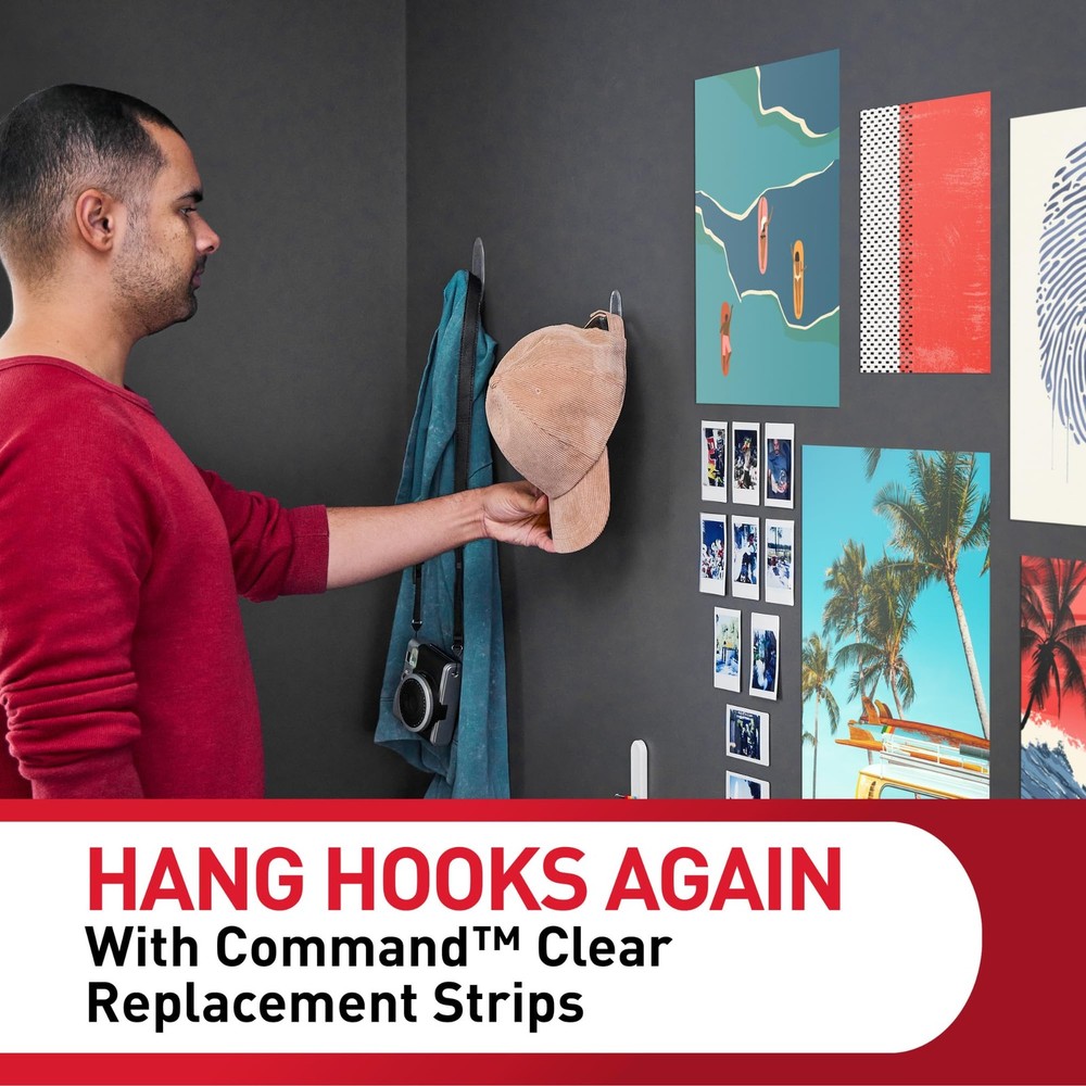 Command Refill Strips, Medium, Clear, 12-Strips 12 Clear