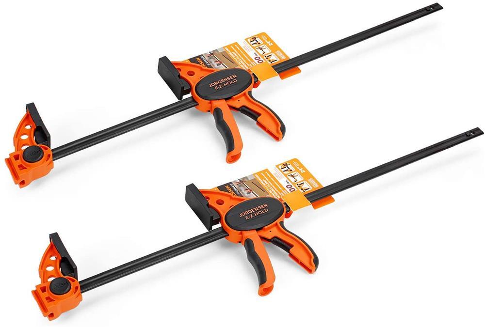Jorgensen 24"One Hand Clamp/Spreader 2-pack Medium Duty E-Z Hold Bar Clamps Set