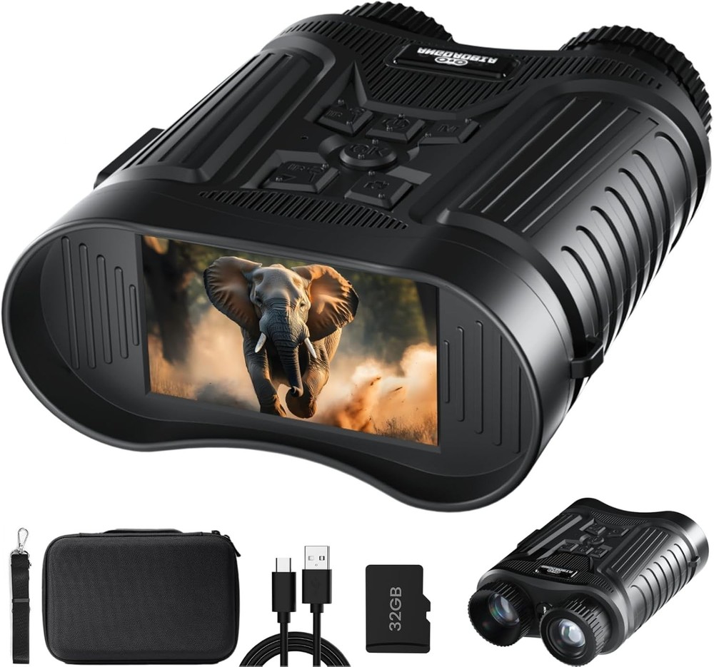 High-Resolution Night Vision Binoculars with IR Illuminator