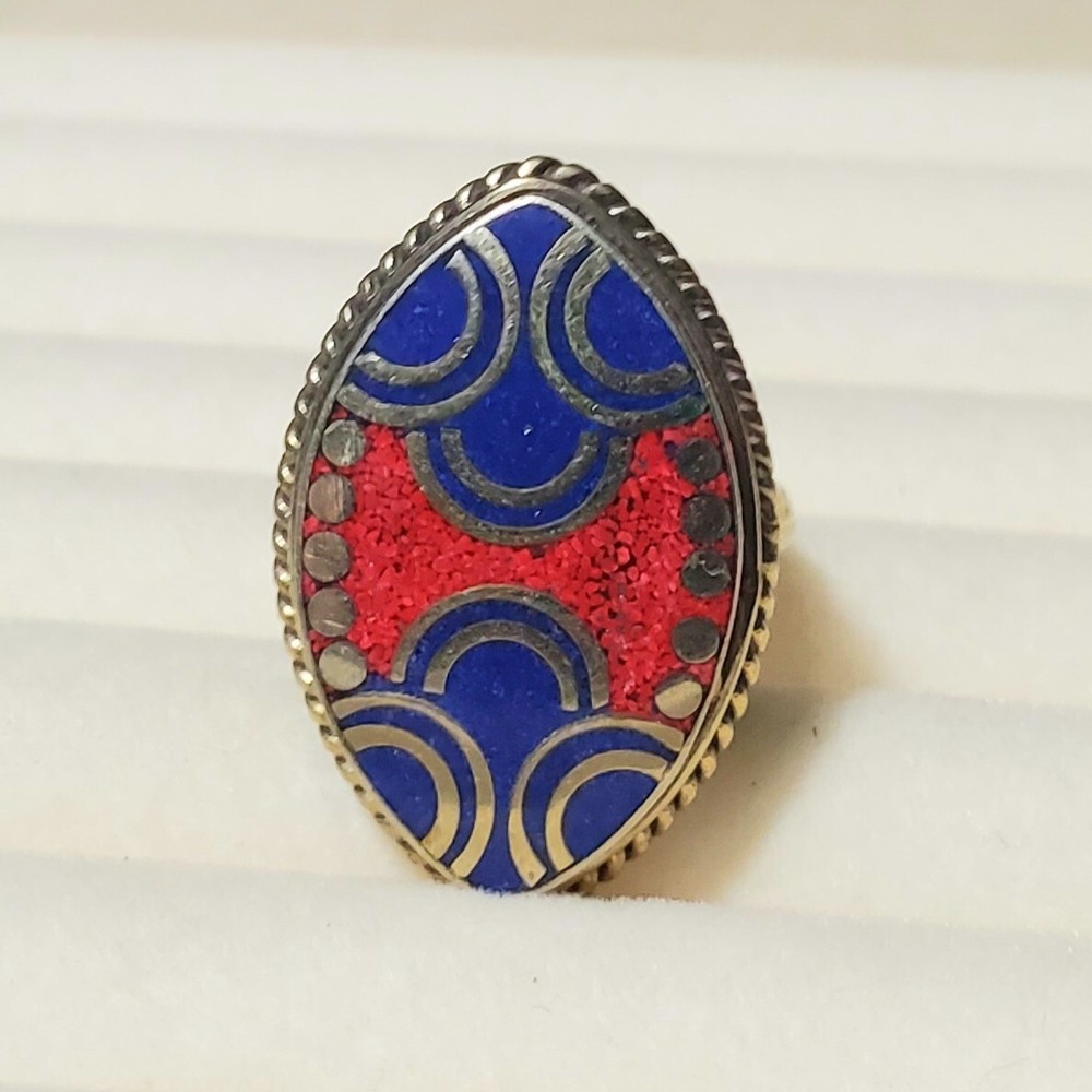 Lapis Coral Ring