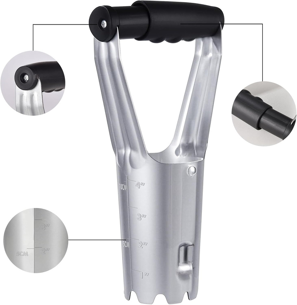 Bulb Planter, Bulbs Transplanter Designed for Automatic Soil Release with Depth