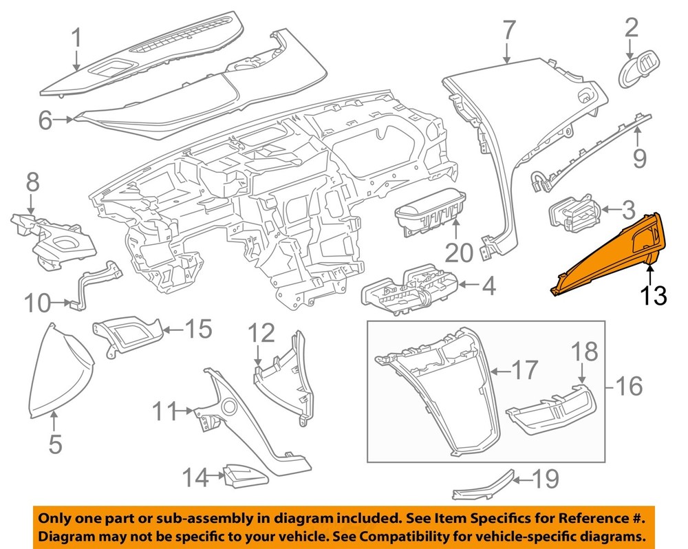 GM OEM 16-19 CTS Instrument Panel Components-Applique Panel 23438564