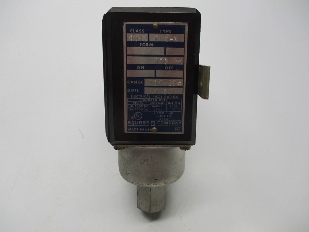 SQUARE D 9012FLG-3 PRESSURE SWITCH NSNP