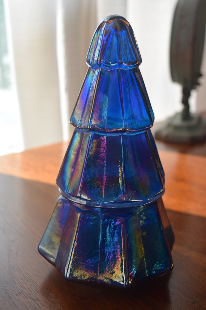 Iridescent glass christmas candle