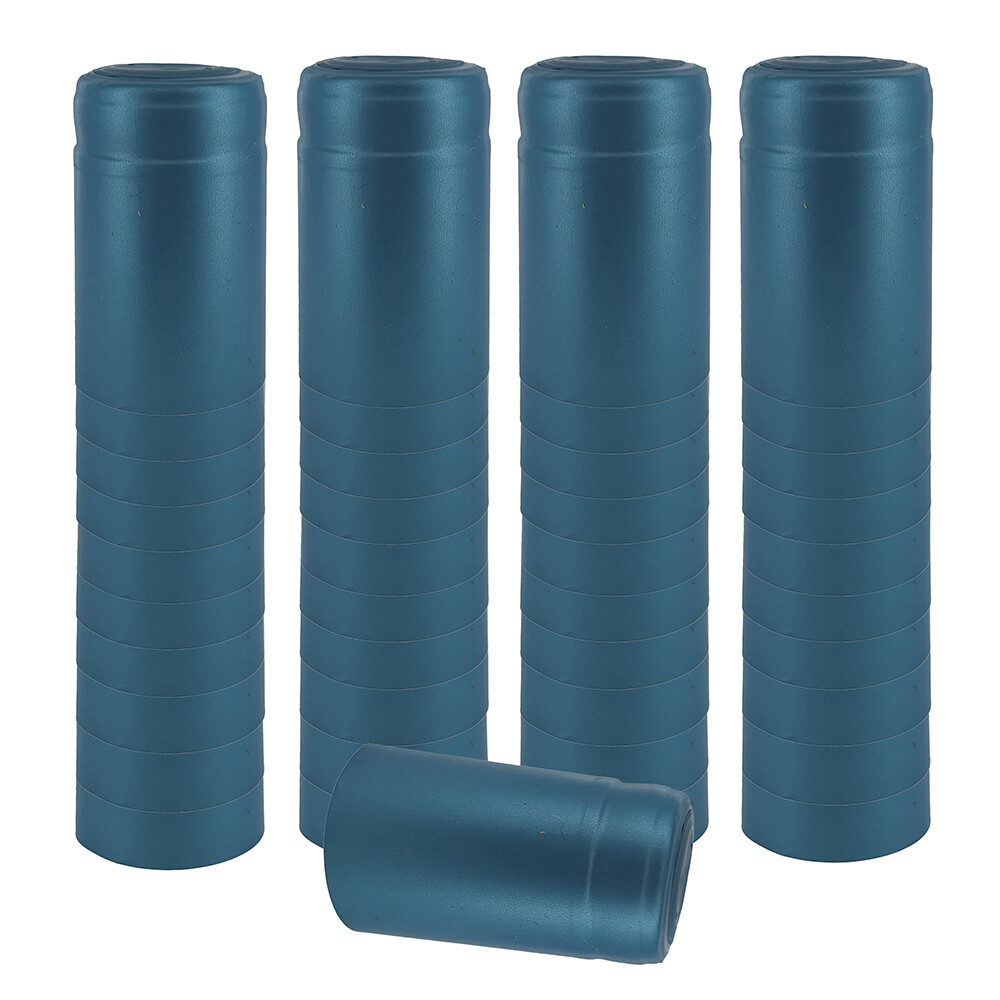 Metallic Light Blue PVC Shrink Capsules 50 Count