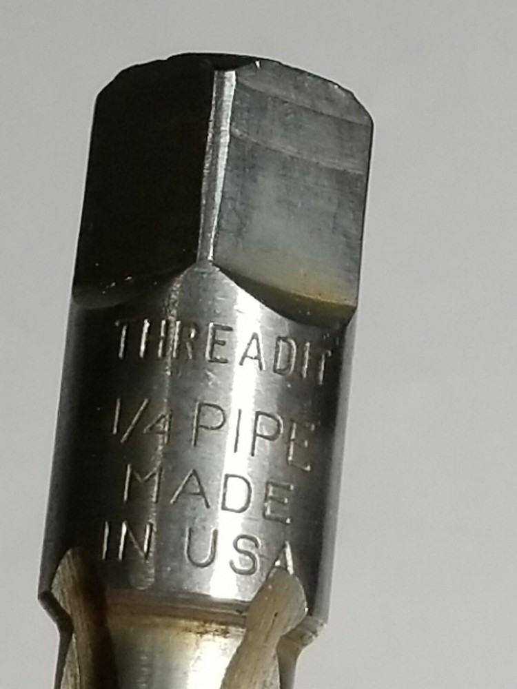 Threadit 1/4 " Pipe Thread Tap 4 Flute 2 1/2" Long USA