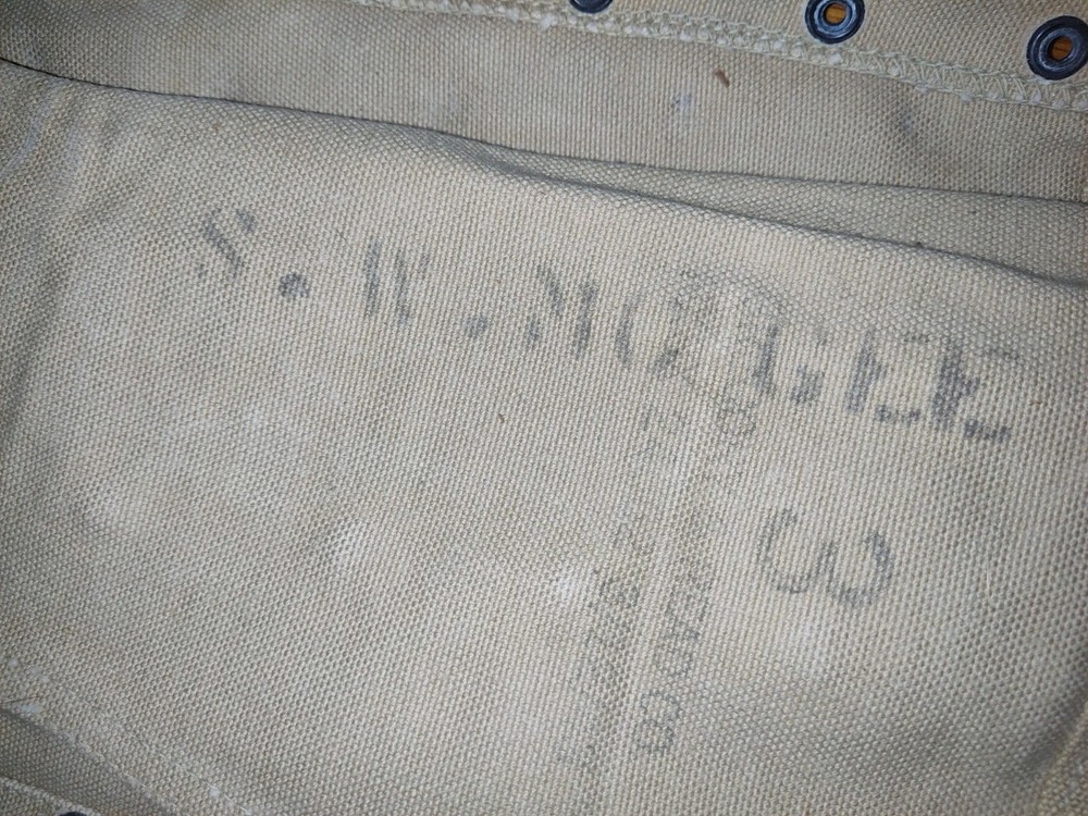 Original Pair 1943 Gregory Read Co. WW2 Canvas Uniform Leggings GI Stencil Name