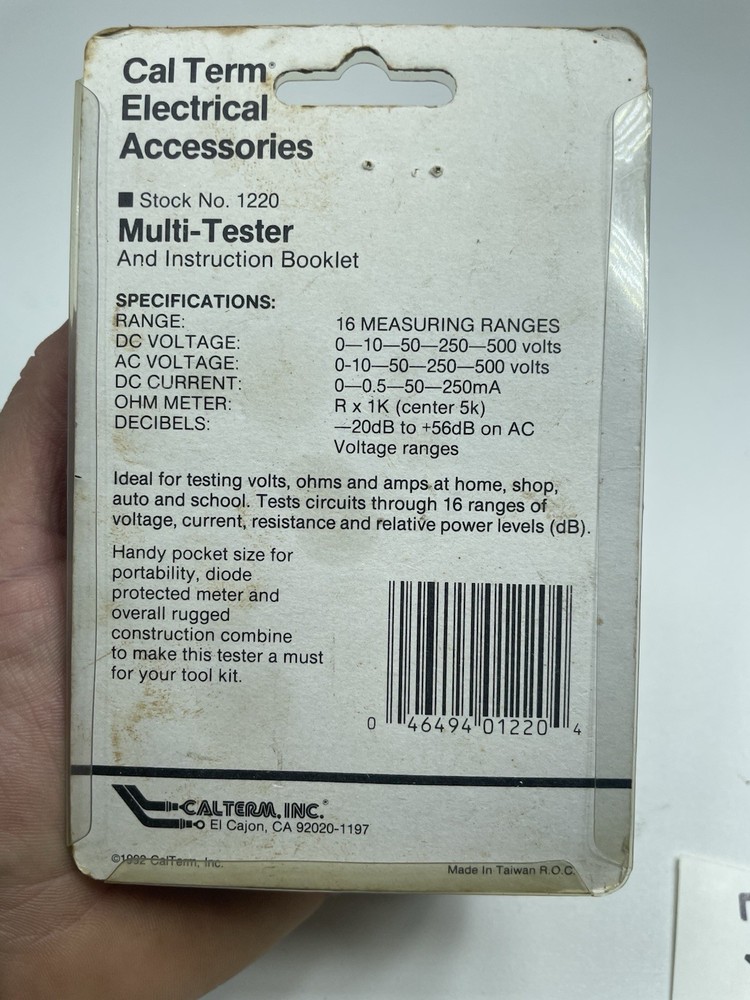 Pocket Size Multi-tester Stock No.1220