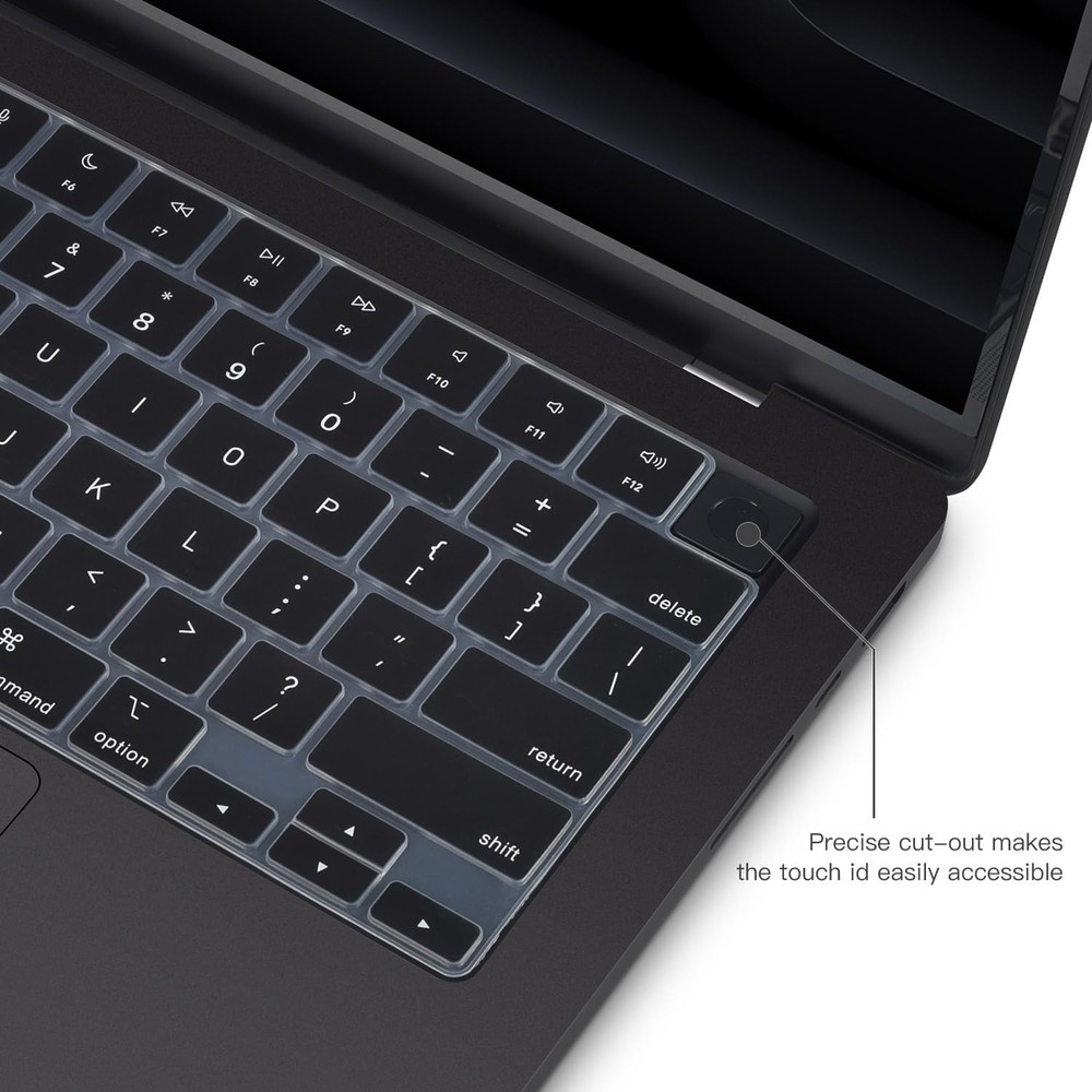 Ultra Thin Black Keyboard Protector for 13-16 Inch MacBook Models - Washable