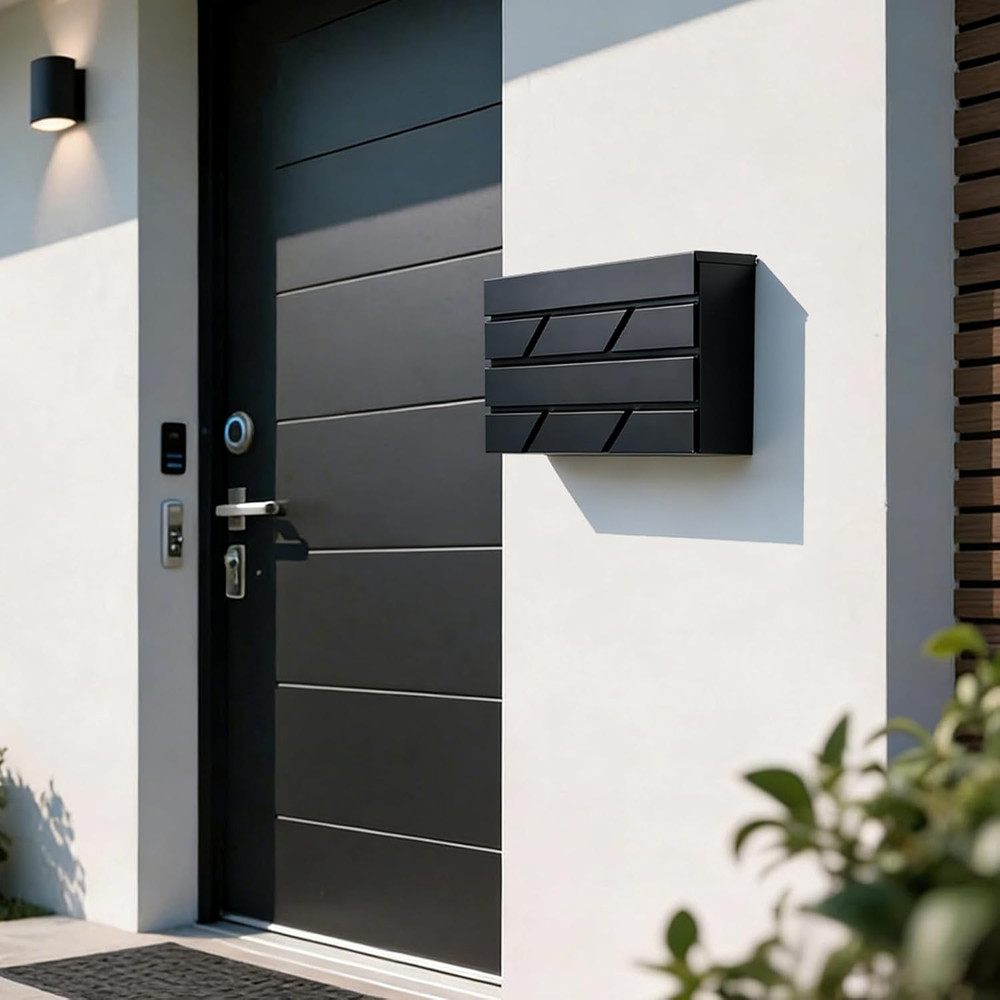 Wall Mount Mailbox for House Outside, Large Capacity Modern Mailbox Drop Box, Ga