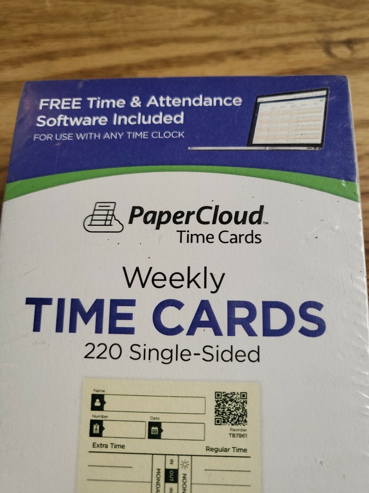 Paper Cloud Weekly Time Cards 220 Single Sided