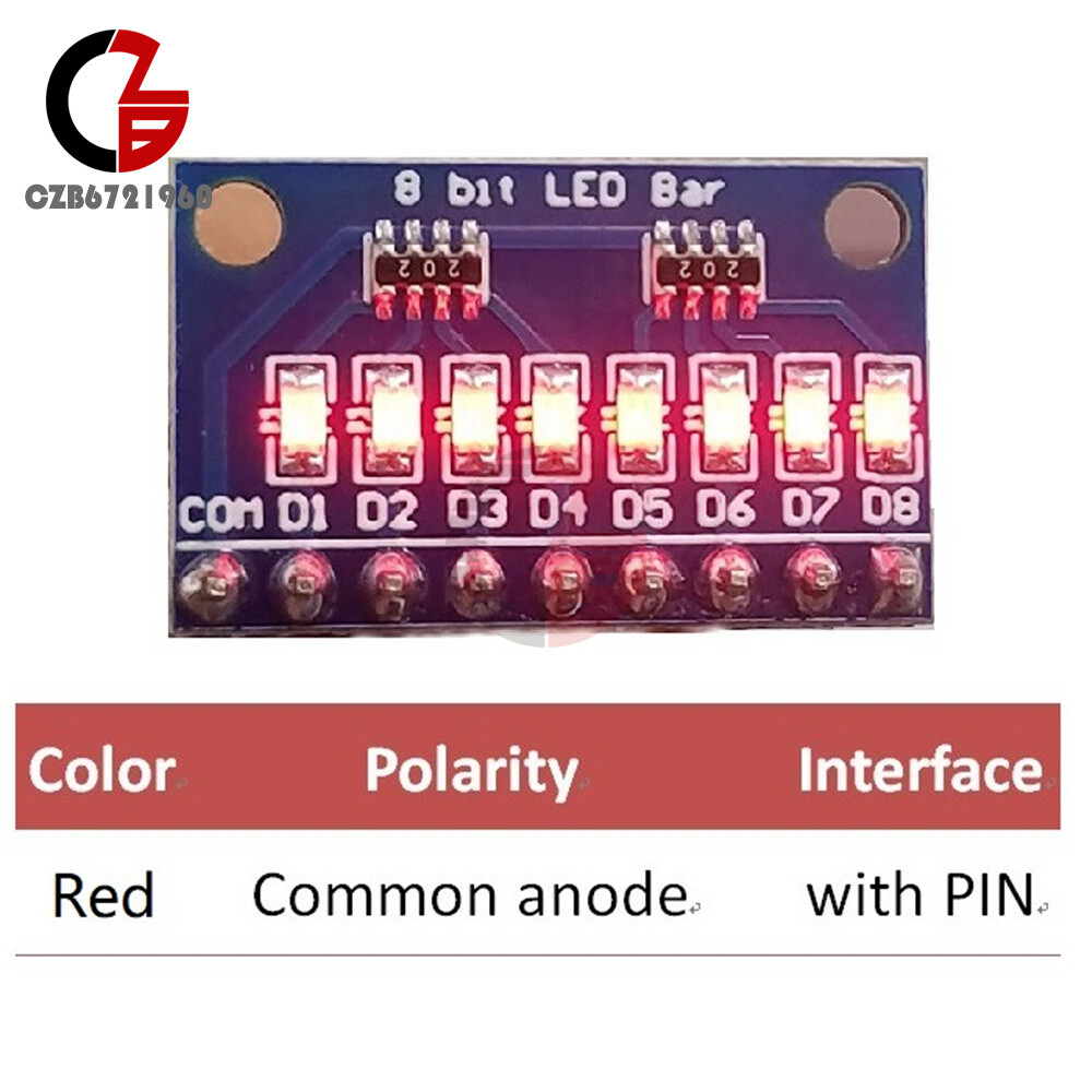 8-bit LED Module Blue/Red Display Common Negative/Common Positive DIY Kit 3-24V