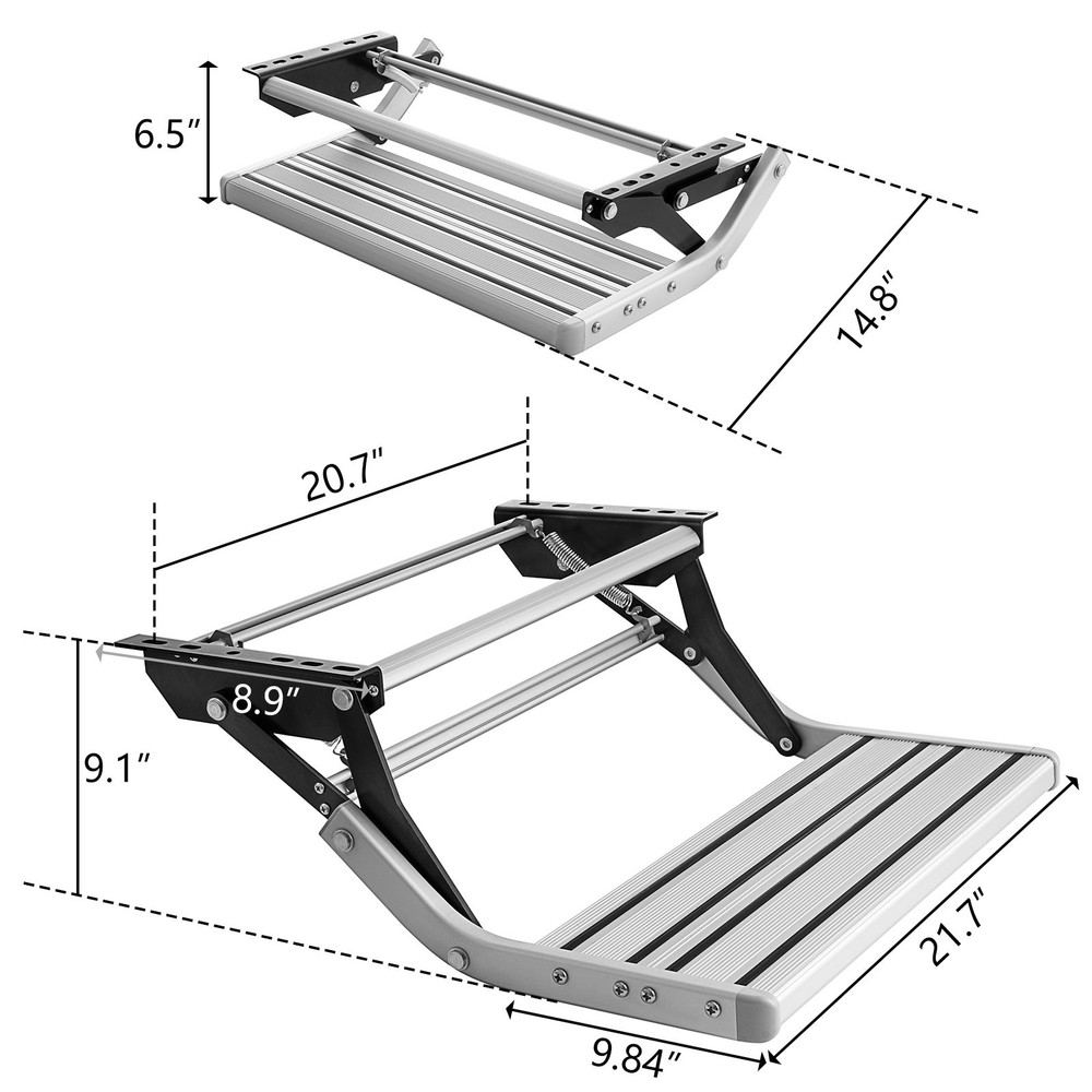 Aluminium Manual Pull Out Retractable Single Step RV Camper Platform Steps Stair