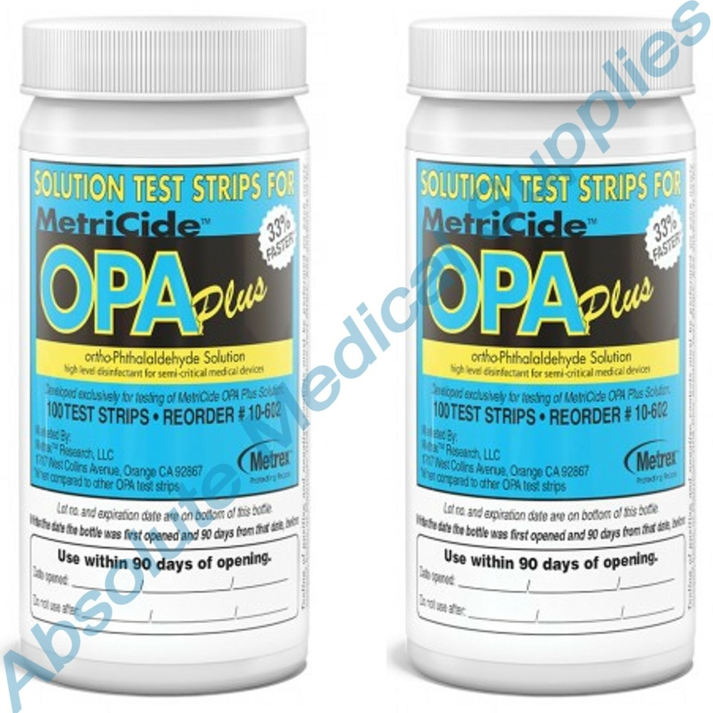 *200-Pack* Metrex MetriCide OPA Plus Solution Test Strips 10-602
