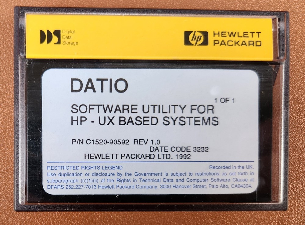 Hewlett Packard Data Cartridge Datio Software Utility For HP - UX Based Systems