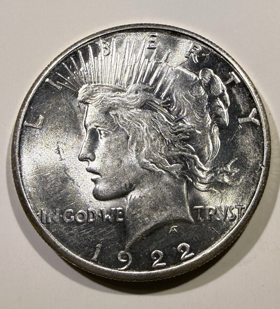 1922-S Silver Peace Dollar MS GEM UNC Blast White Clean Fields And Cheek