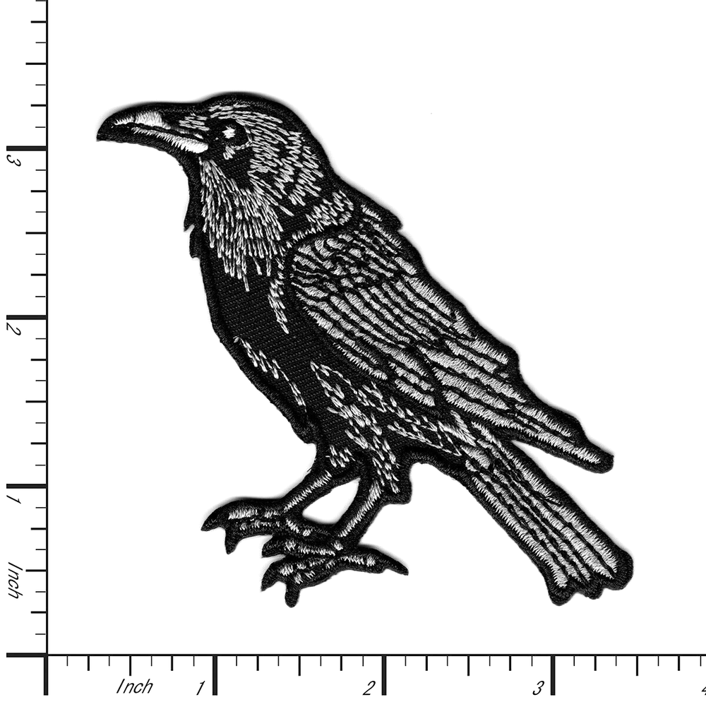 Raven (2 Pack) Embroidered Iron-On Patch – Gothic Crow Bird Exclusive Design