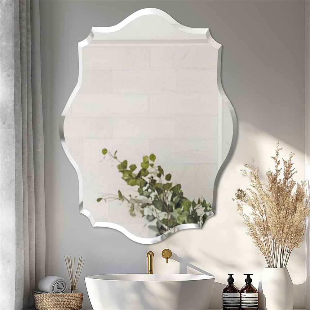 Multi-Shape Frameless Bathroom Mirror Prism Bevelled Vanity Mirror for Over Sink