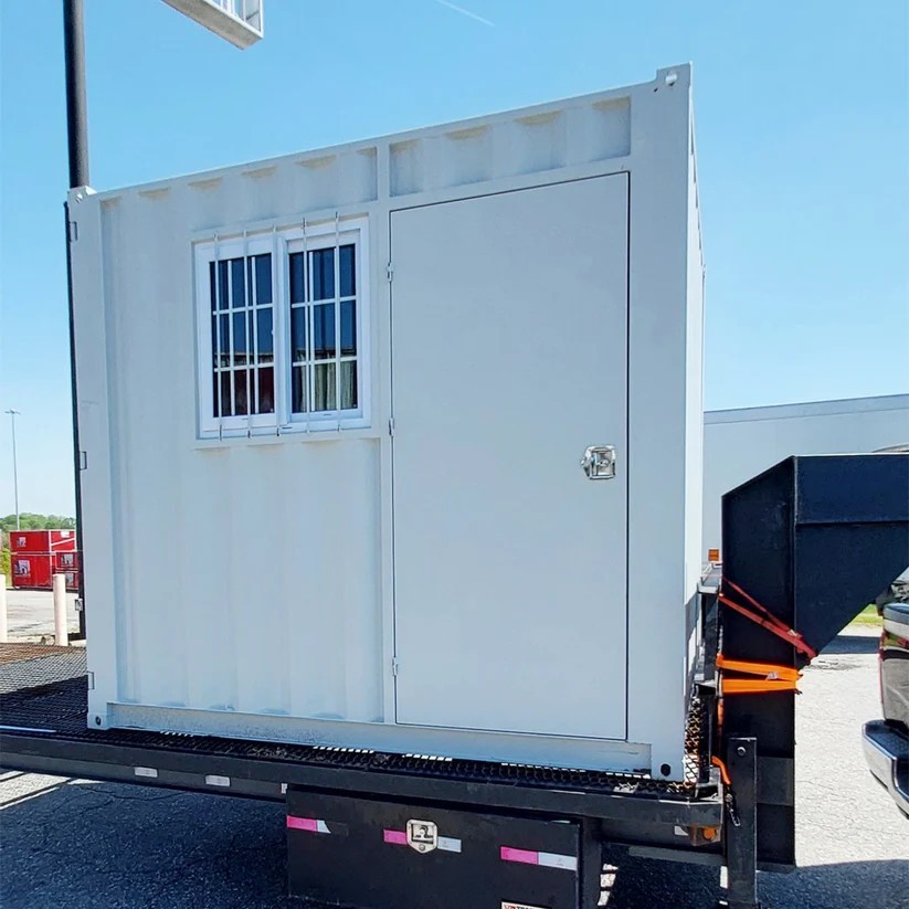 9ft Portable Storage Conex Box Container w/Lockbox & Windows | Office Workshop