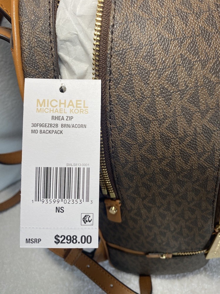 NWT Michael Kors Rhea Backpack- Medium Size- Brown