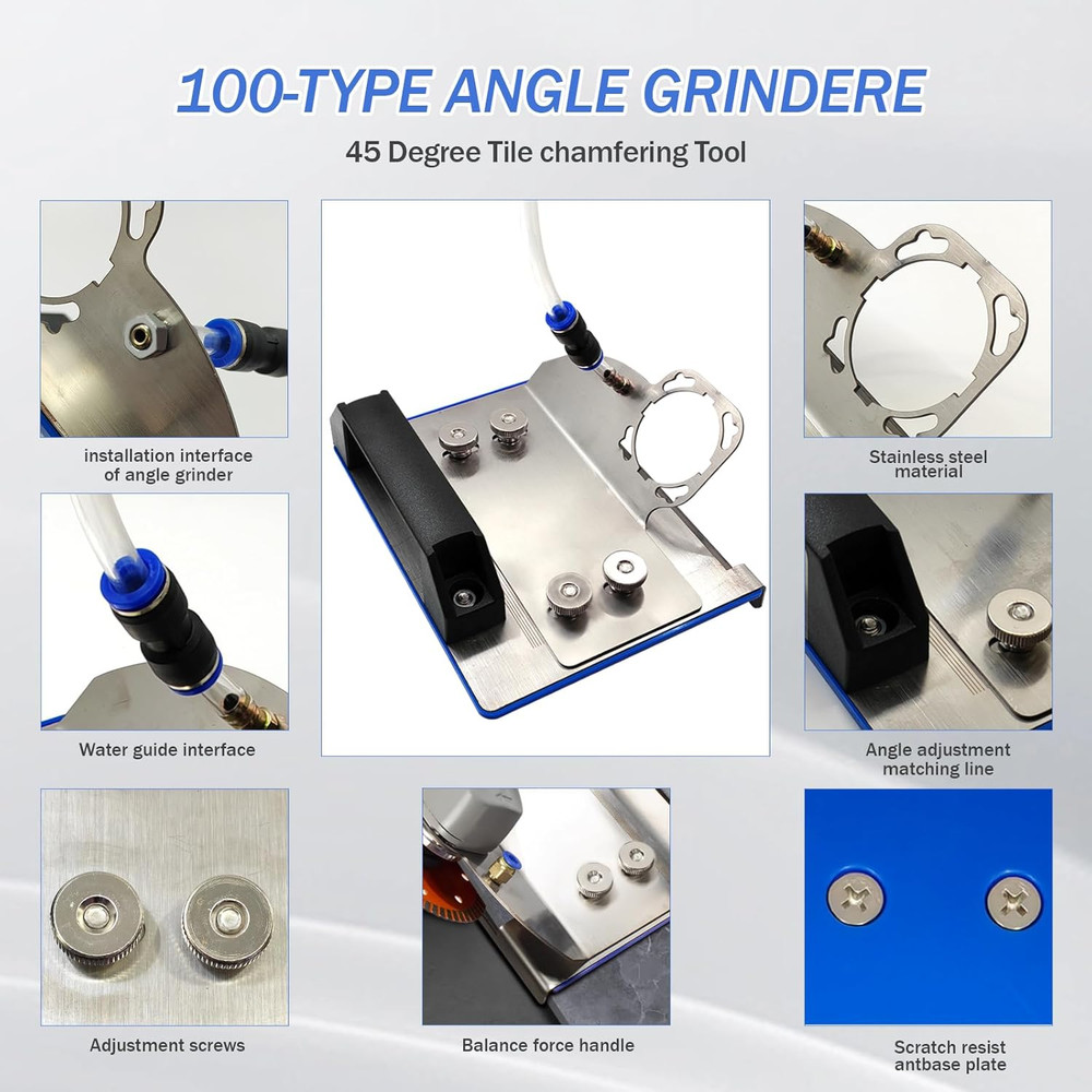 45 Degree Tile Chamfering Tool, Angle Grinder Stand for 45° Tile Cutting, Tile C