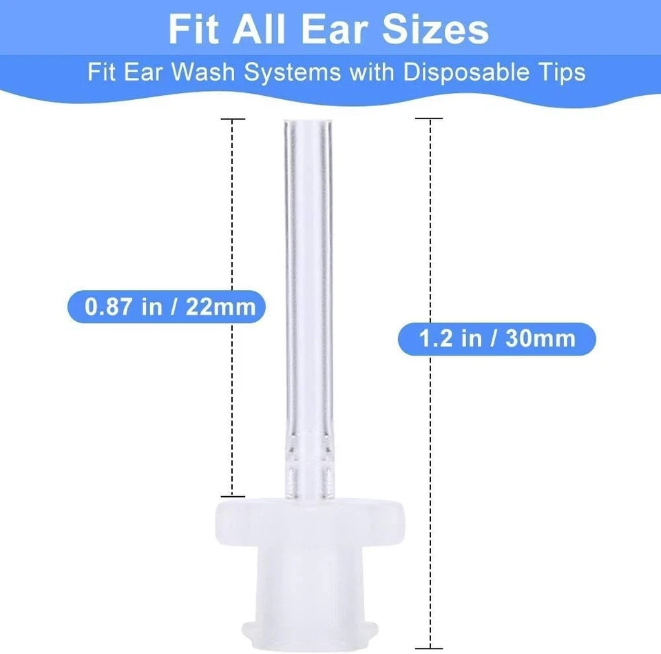 60 Pack Disposable Tips for Ear Washer, Replacement Washer Tips-...