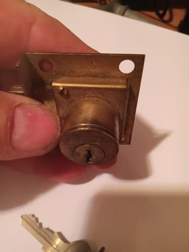 Vintage Solid Brass Norwalk Cabinet Door Or Drawer Lock