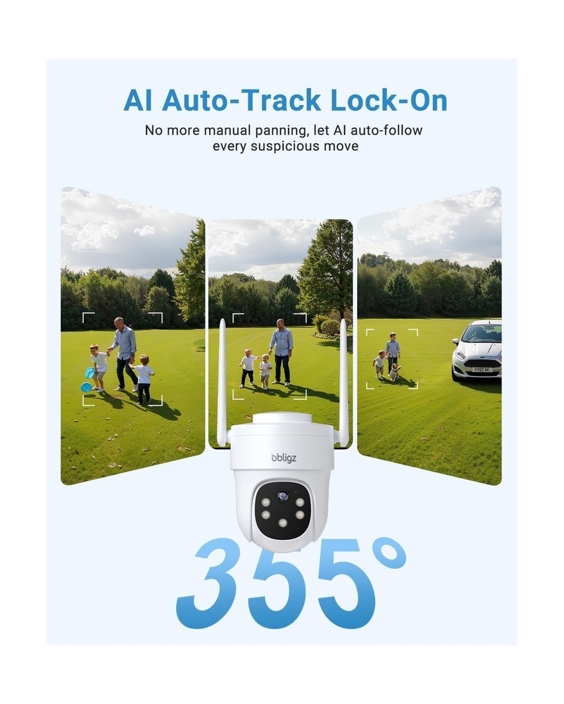 Solar Camera Security Outdoor - AOV 24/7 Recording Security Cameras Wireless ...
