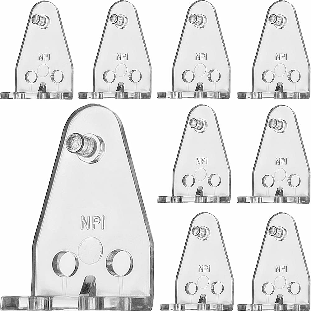 10pcs Clear PC Hold Down Brackets for 1" Mini Blinds & More