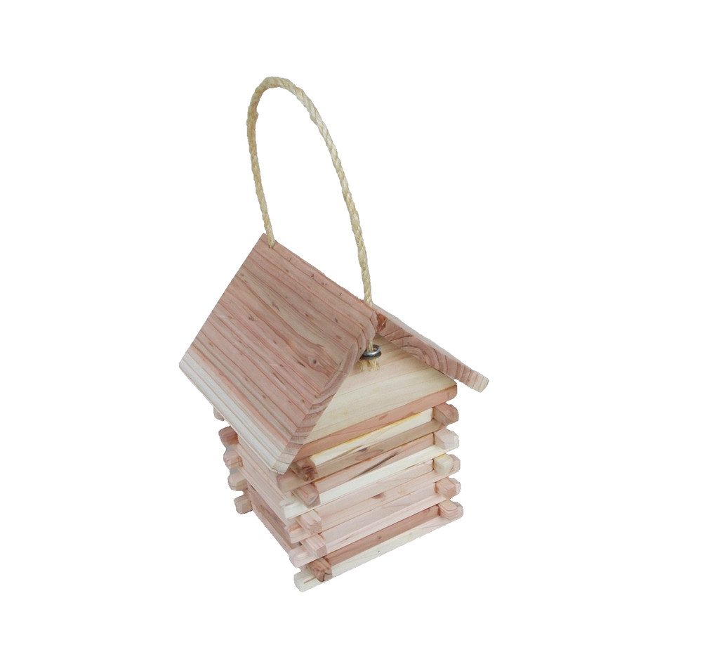 Log Cabin Bird House Handmade