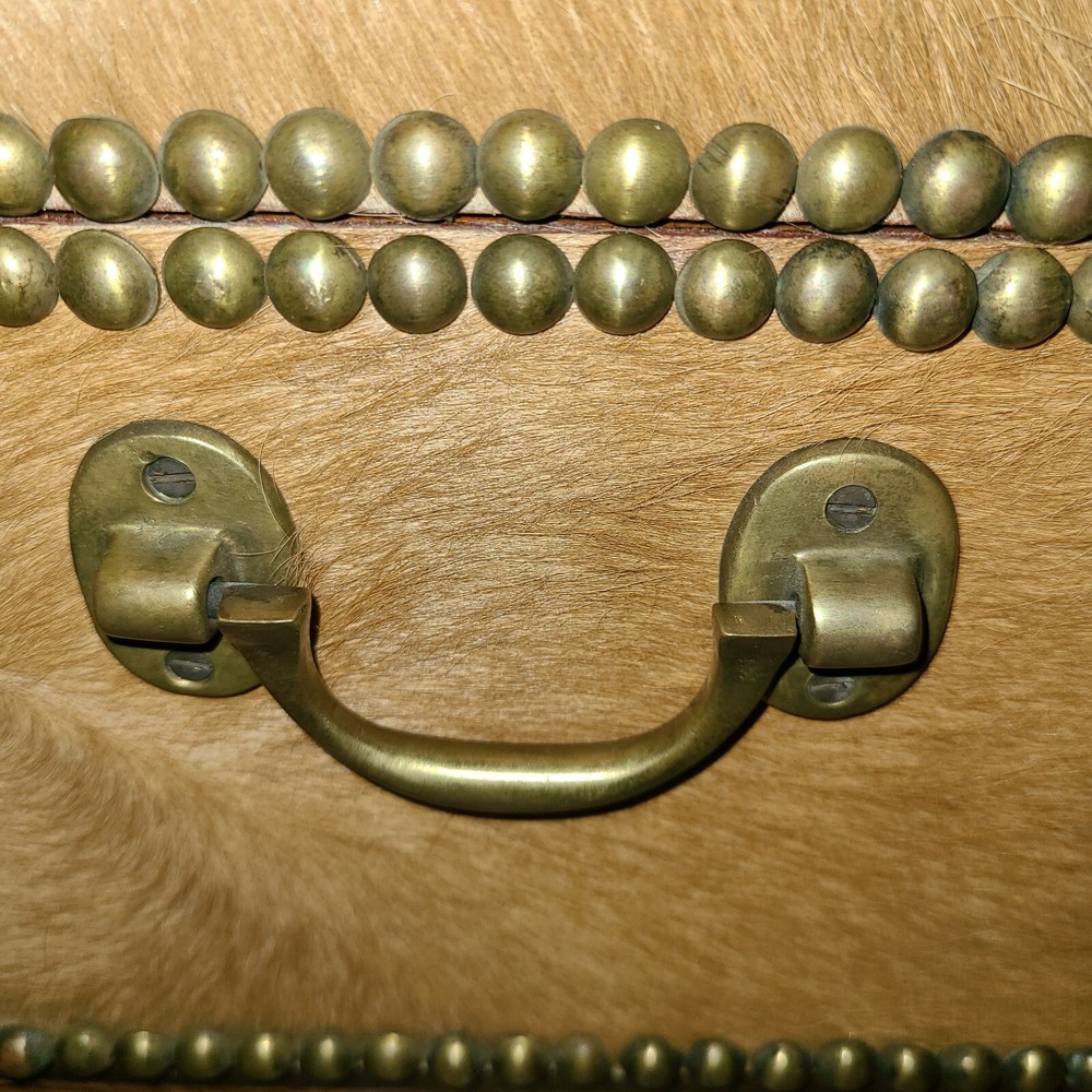 Vintage Deer Hide Small Cedar Chest Trunk