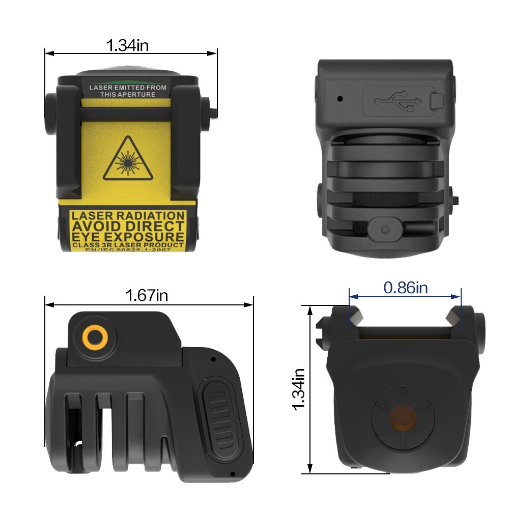 Laspur Sub Compact Laser Sight Rechargeable Battery