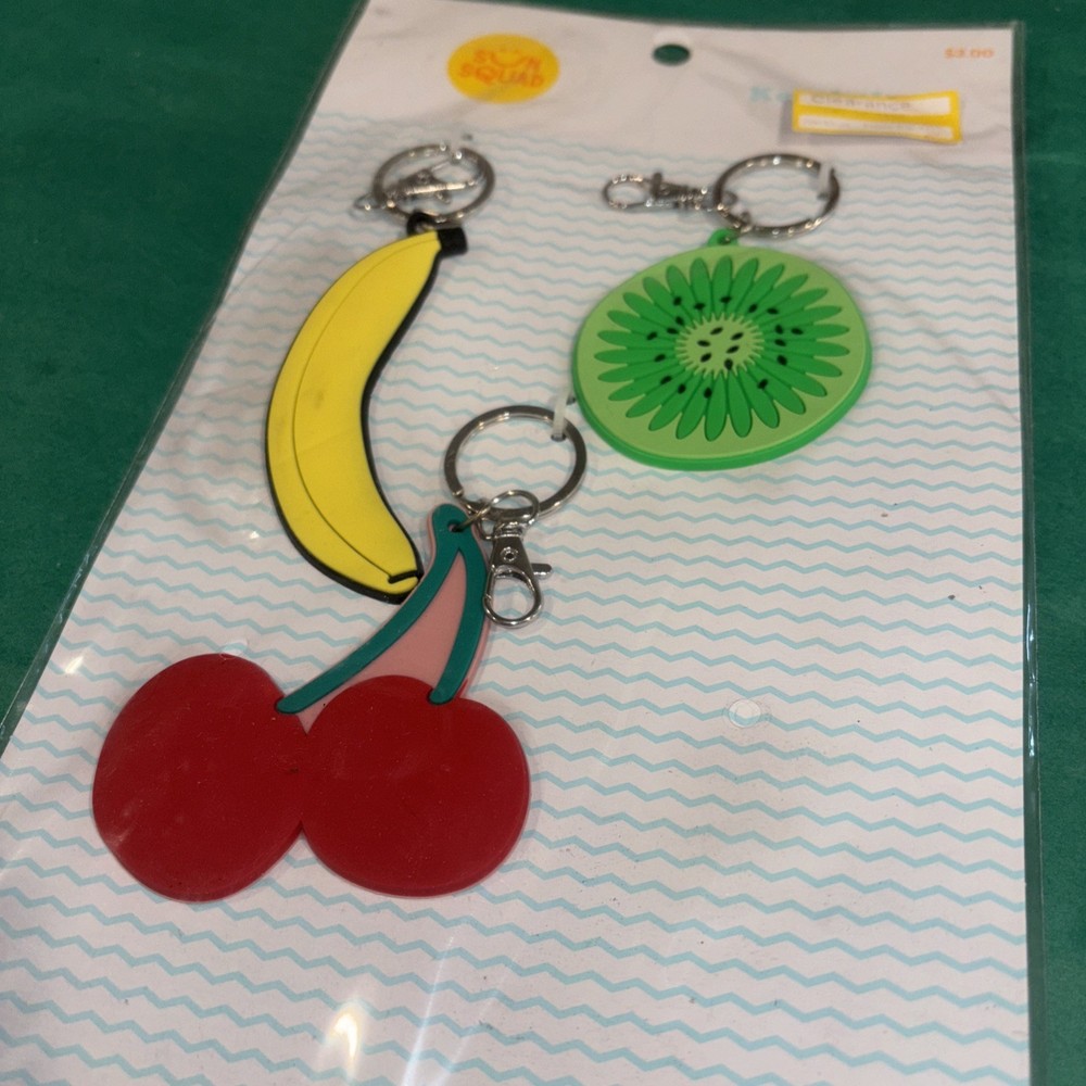 Set of 3 Fruit Keychains - NEW!